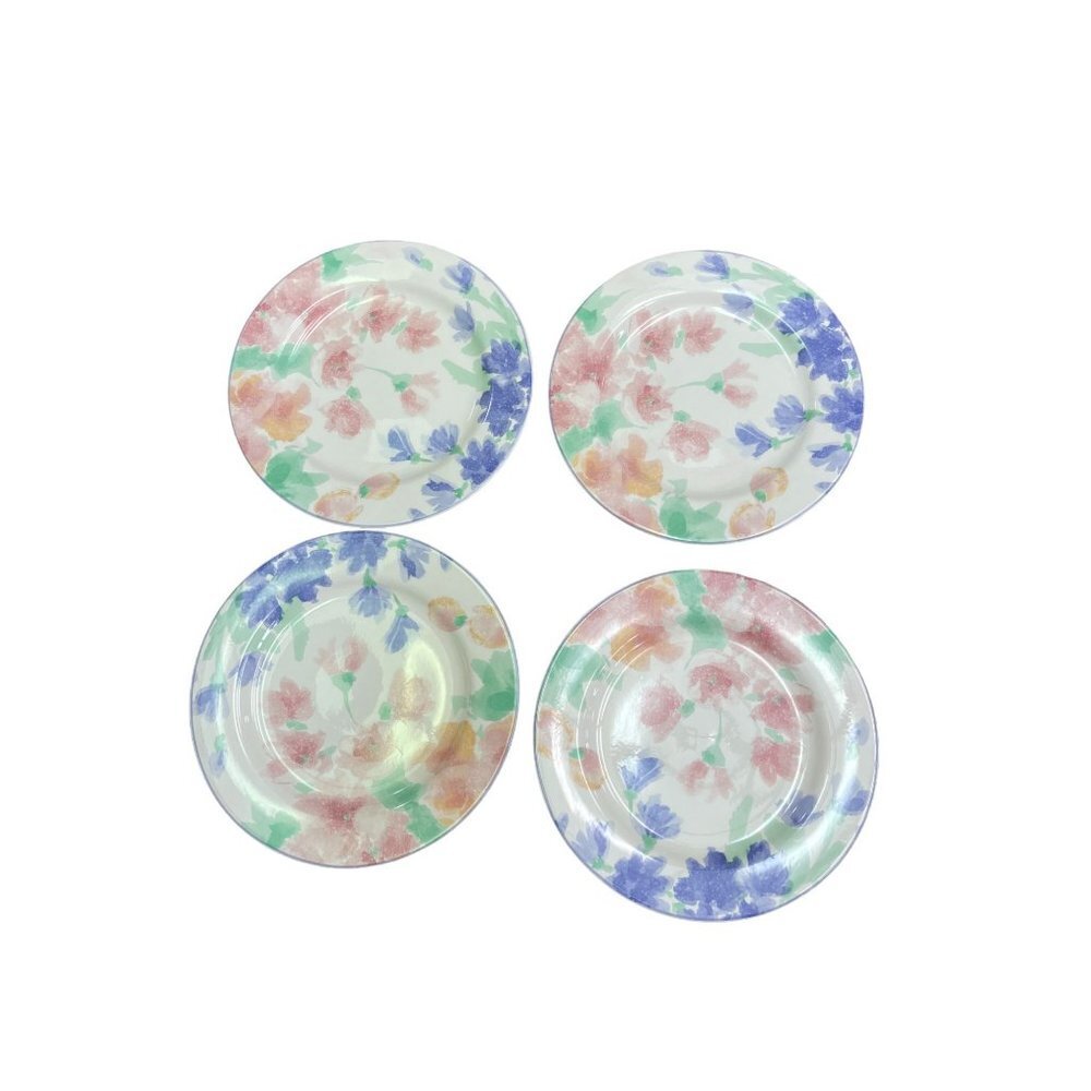 Sango Wisteria Round Salad Plates by Deborah Mallow Floral Pattern 3009 Set of 4 - Picture 2 of 5
